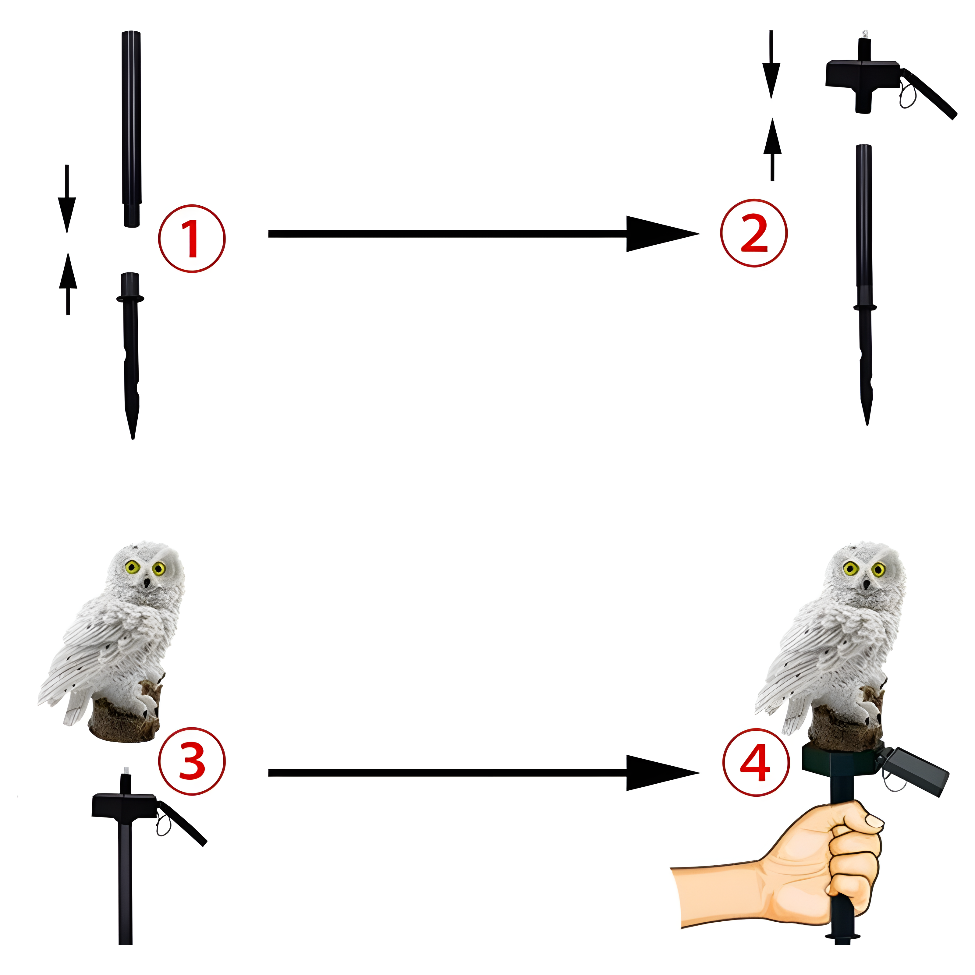 OwlGlow Lampa - Solcellsdriven Uggla LED Lampa Trädgårdsdekoration Ljus