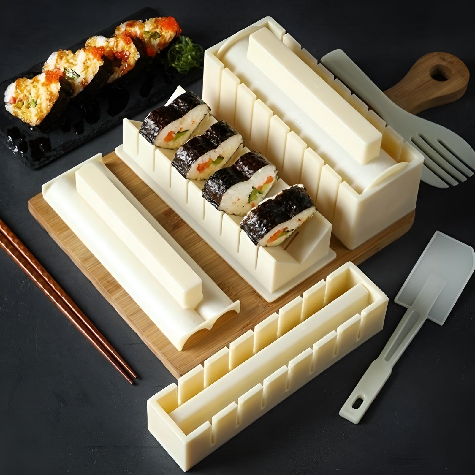 DIY Sushi Mäster-Set – Enkelt sushi-form-set för perfekta hemgjorda rullar