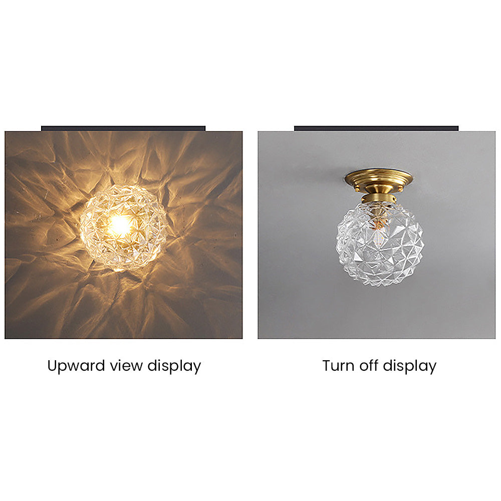 Modern Klar Glas Boll Taklampa för Hallen