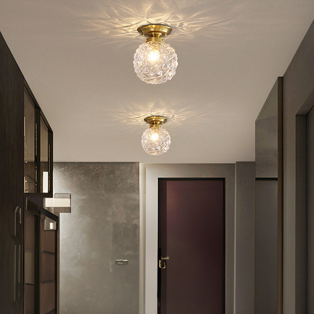 Modern Klar Glas Boll Taklampa för Hallen