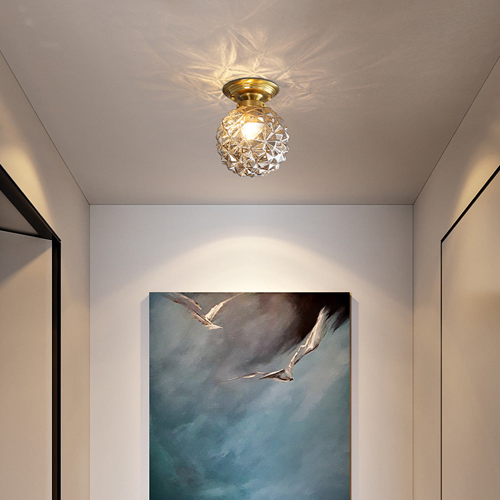 Modern Klar Glas Boll Taklampa för Hallen