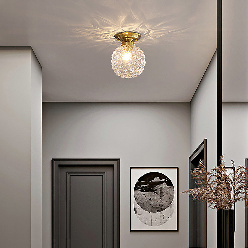 Modern Klar Glas Boll Taklampa för Hallen