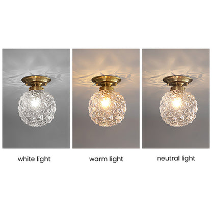 Modern Klar Glas Boll Taklampa för Hallen