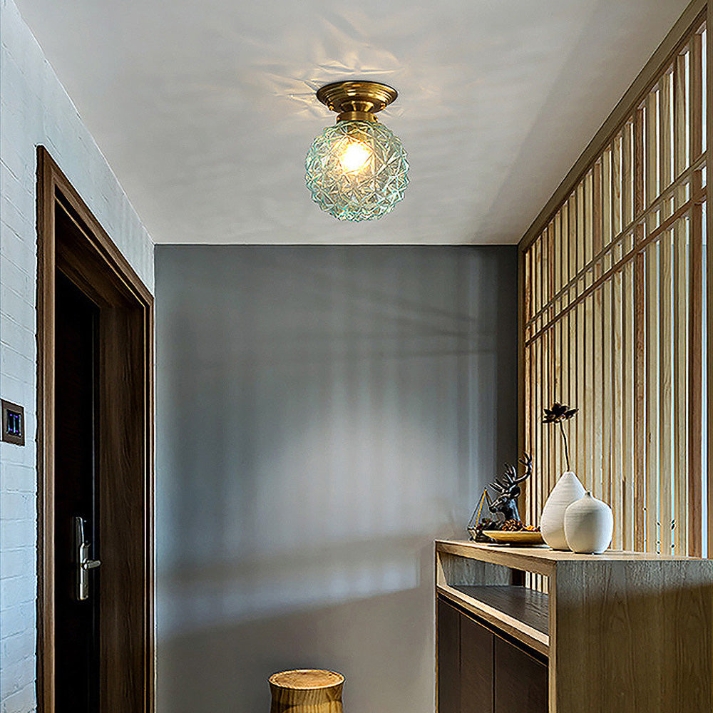 Modern Klar Glas Boll Taklampa för Hallen