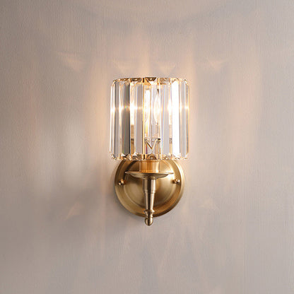 Lyxig Kristall Liten Vägglampa | Mässing &amp; Kristall | 5.9″ B × 11.8″ H | Brick by Brick