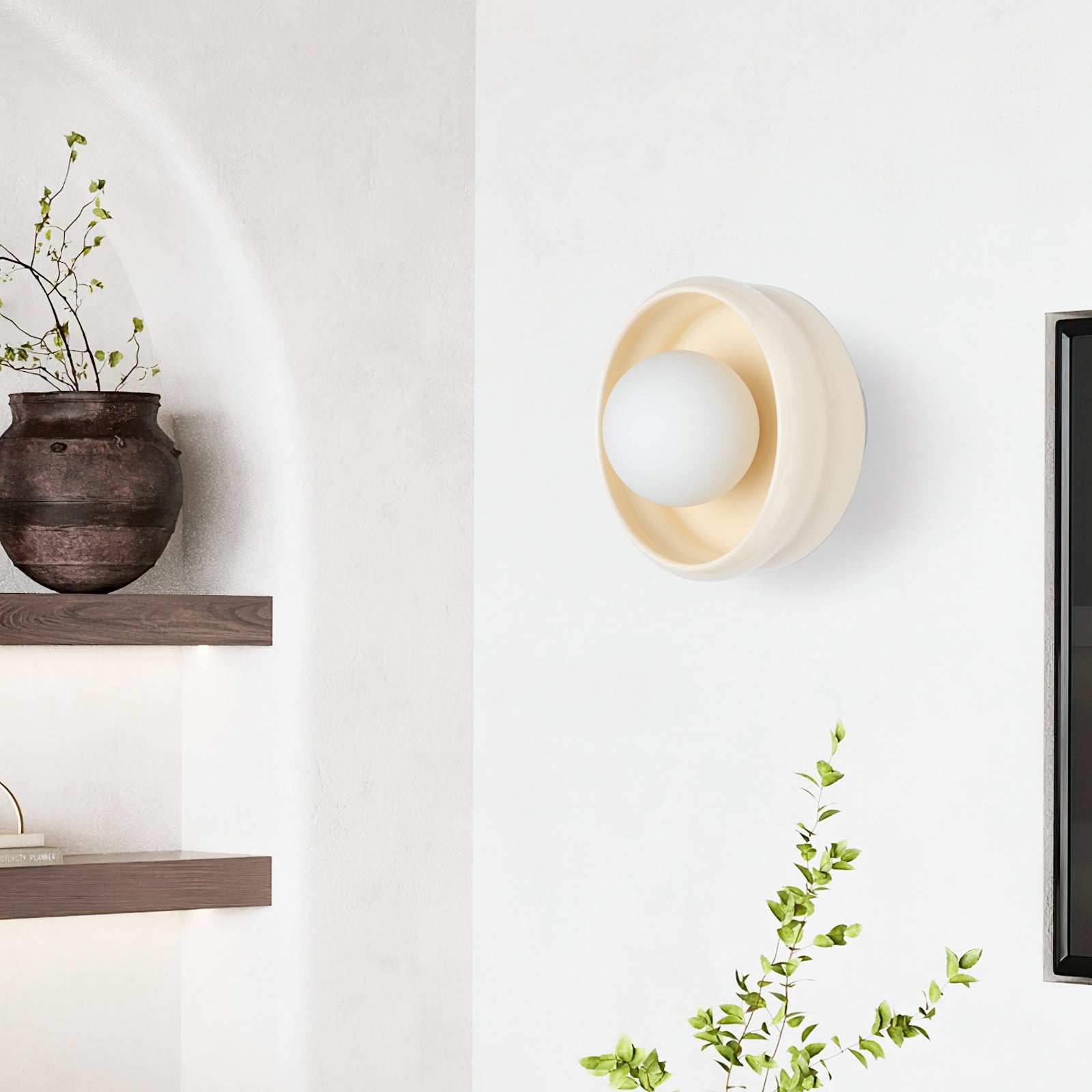 Modern keramik vägglampa | 5.91 tum | Vit lasyr finish | Inomhusbelysning | Brick by Brick