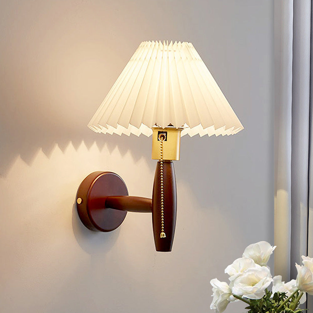 Klassisk valnöt vikbar vägglampa