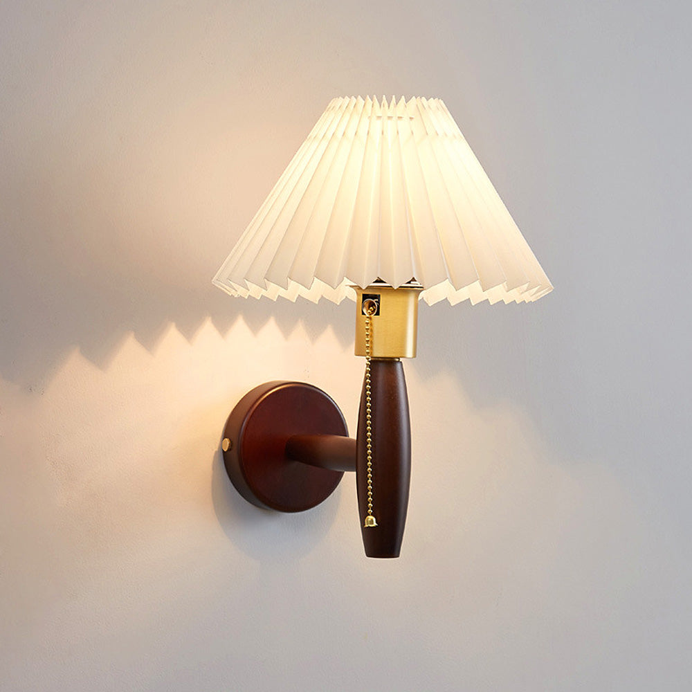 Klassisk valnöt vikbar vägglampa