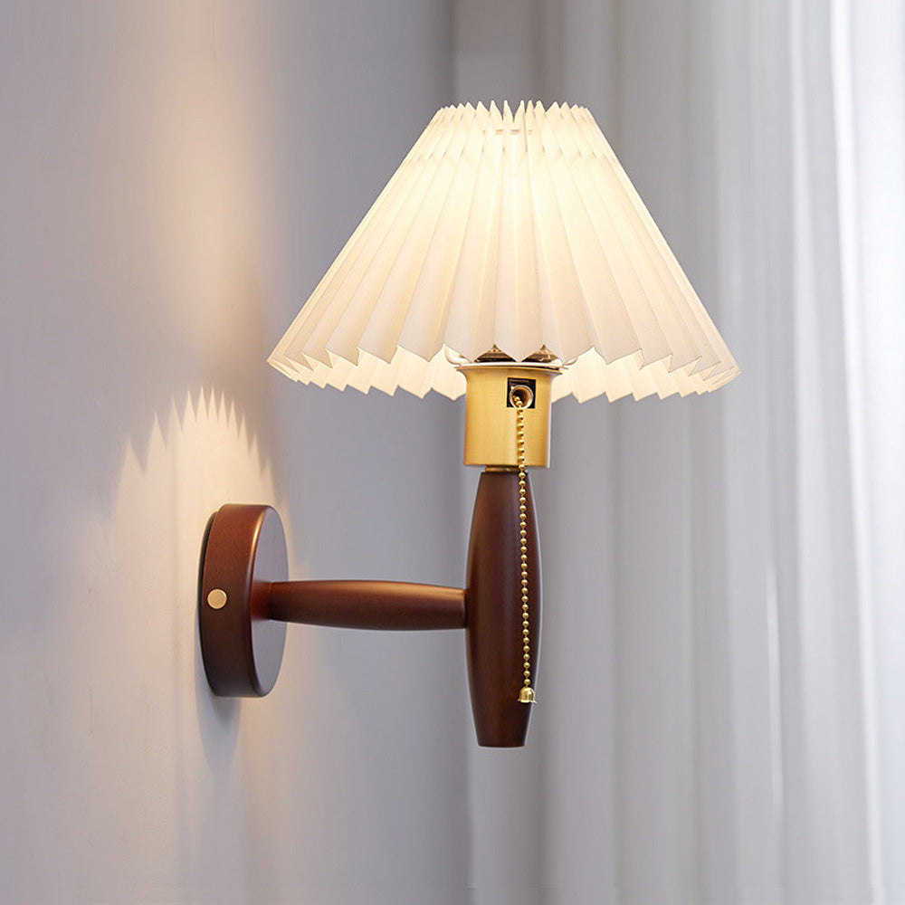 Klassisk valnöt vikbar vägglampa