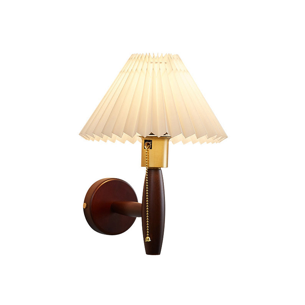 Klassisk valnöt vikbar vägglampa