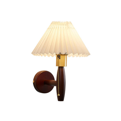 Klassisk valnöt vikbar vägglampa