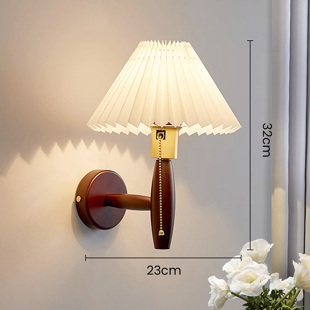 Klassisk valnöt vikbar vägglampa