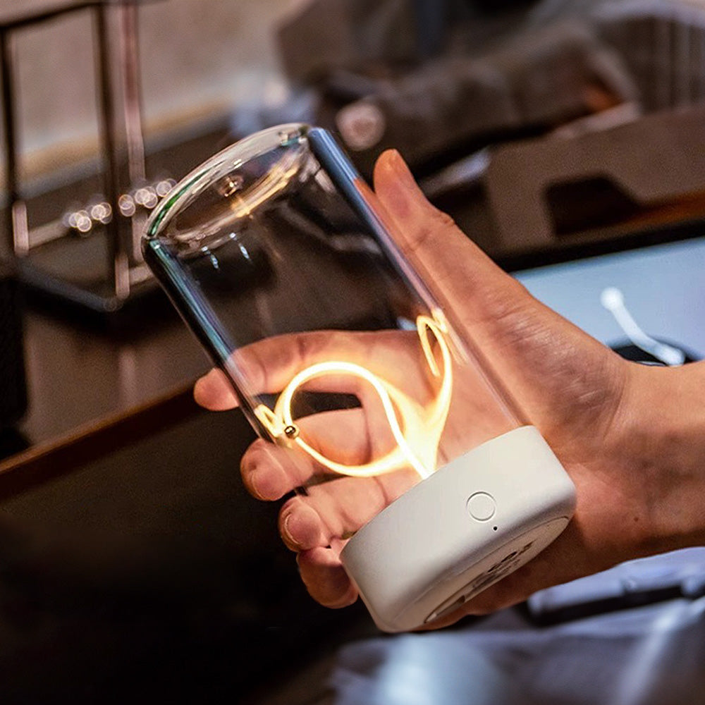 Modern magnetisk transparent akryl mini bordslampa