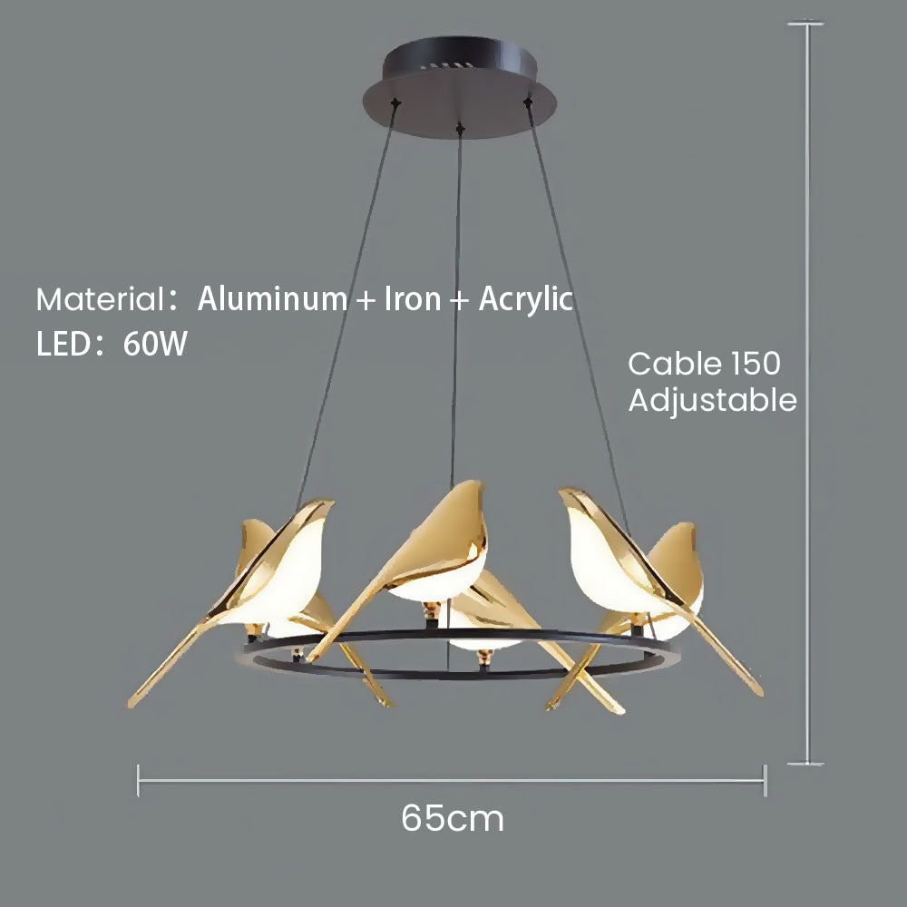Kreativa Fåglar LED Cirkelslinga Hänglampa