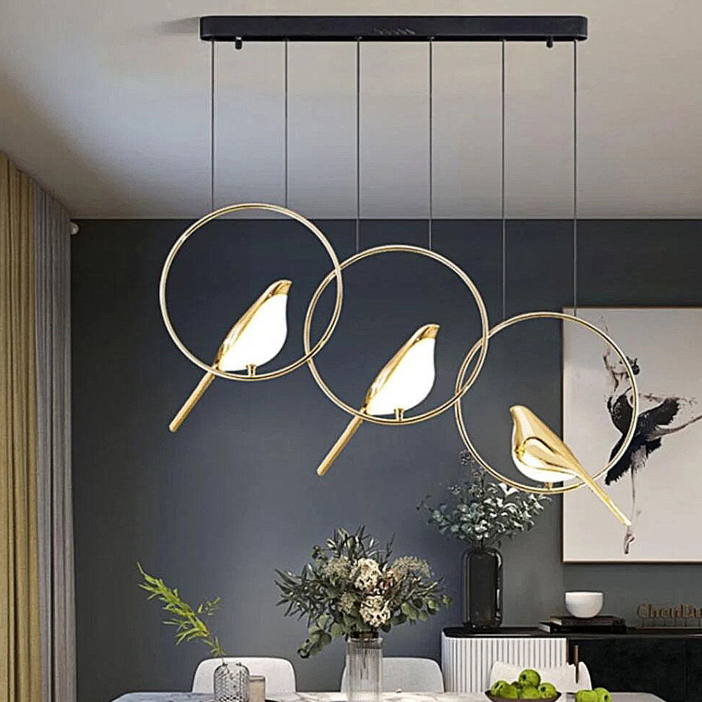 Kreativa Fåglar LED Cirkelslinga Hänglampa