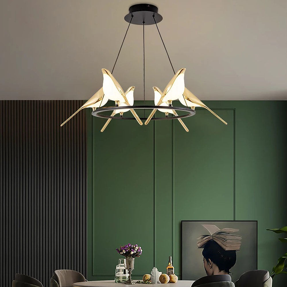 Kreativa Fåglar LED Cirkelslinga Hänglampa