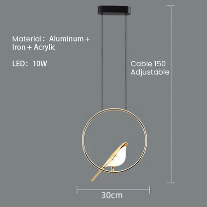 Kreativa Fåglar LED Cirkelslinga Hänglampa