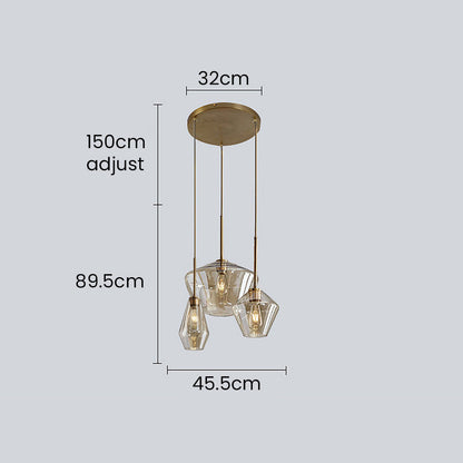 Glaspendellampa med industriell vintage stil