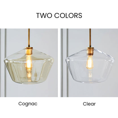 Glaspendellampa med industriell vintage stil