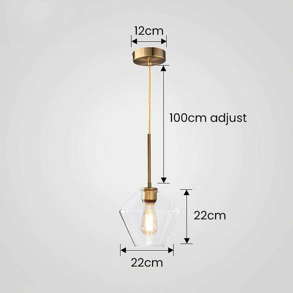 Glaspendellampa med industriell vintage stil