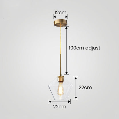 Glaspendellampa med industriell vintage stil