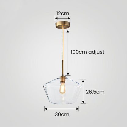 Glaspendellampa med industriell vintage stil