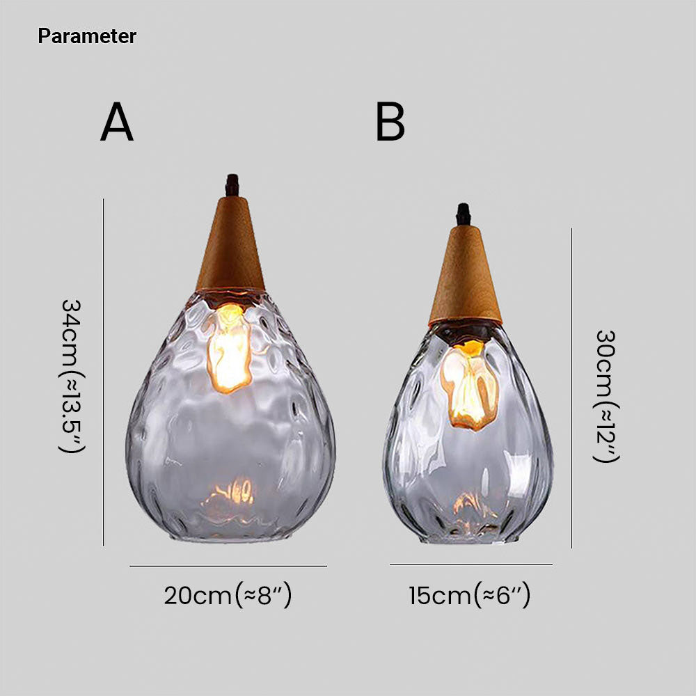 Vintage Teardrop Glas Taklampa för Stiliga Kök