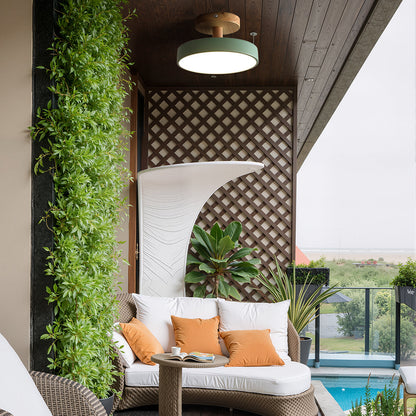 Industriell LED Taklampa | Trä &amp; Järn Armatur | 12W Energibesparande Lampa | 7.09x3.94 in | Brick by Brick