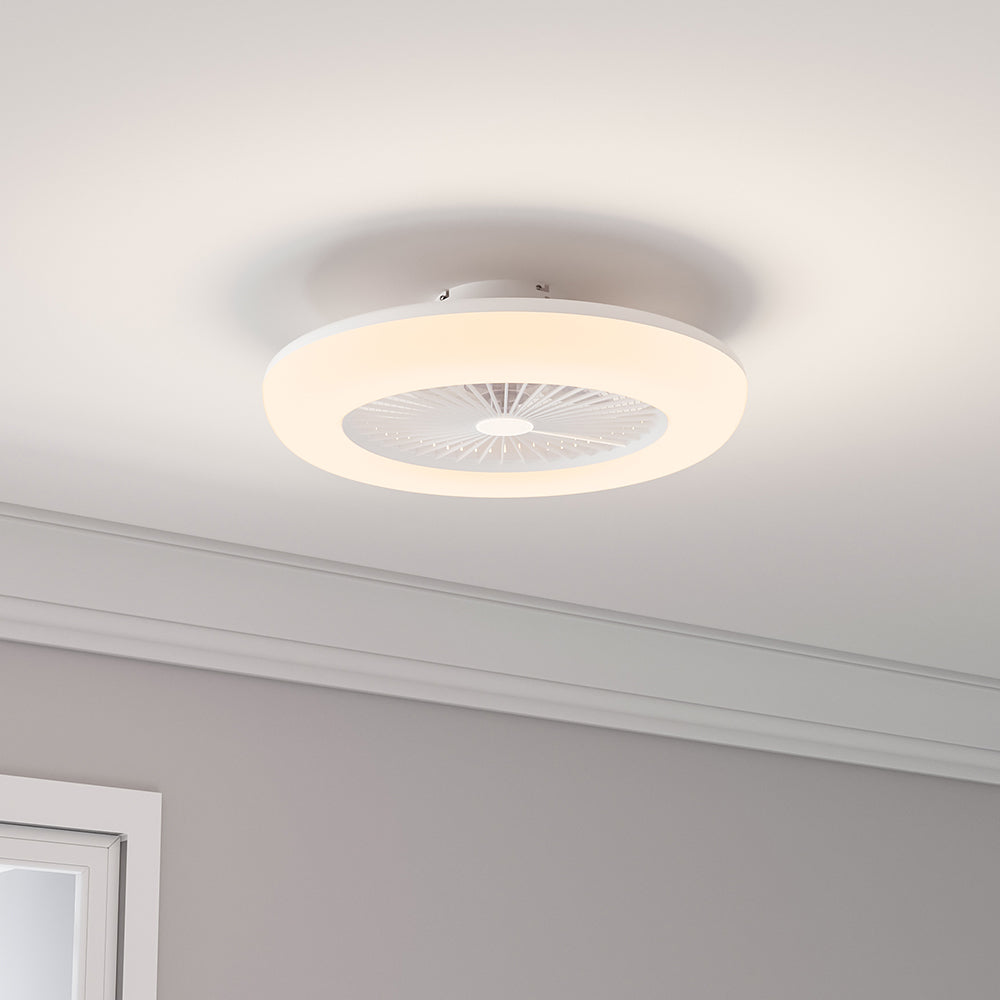 Kompakt 55 cm Takfläkt med 3 LED-ljusslägen och fjärrkontroll