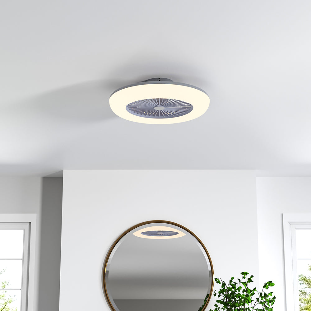 Kompakt 55 cm Takfläkt med 3 LED-ljusslägen och fjärrkontroll