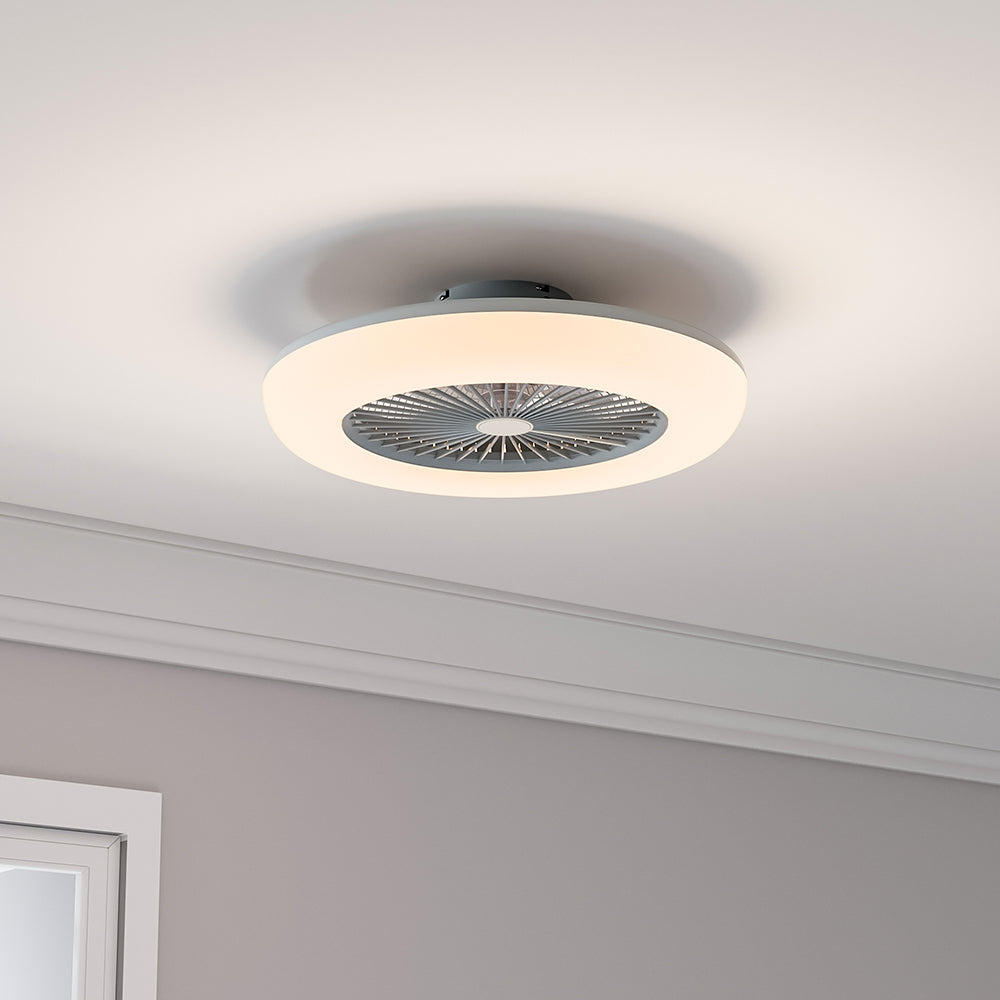 Kompakt 55 cm Takfläkt med 3 LED-ljusslägen och fjärrkontroll