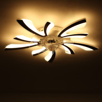 Kreativ 78cm Akryl Takfläkt med Inbyggd LED-Belysning