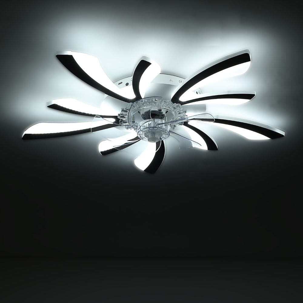 Kreativ 78cm Akryl Takfläkt med Inbyggd LED-Belysning