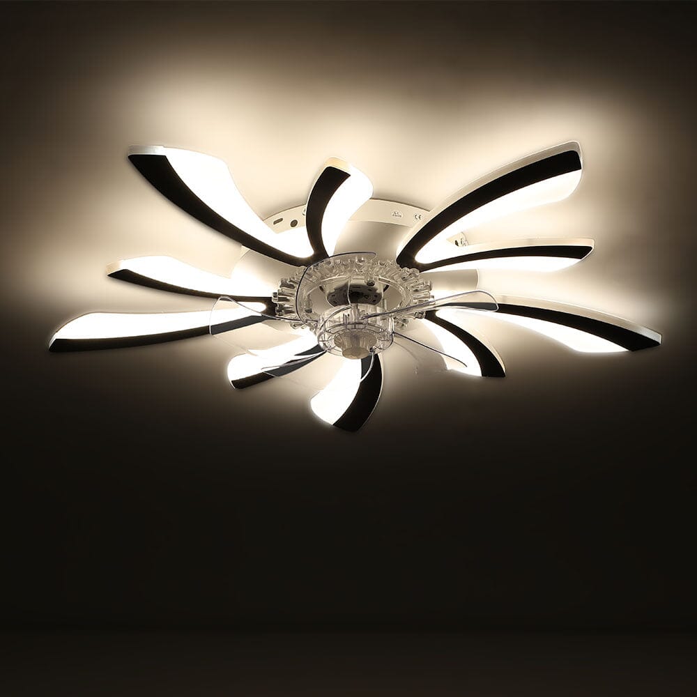 Kreativ 78cm Akryl Takfläkt med Inbyggd LED-Belysning