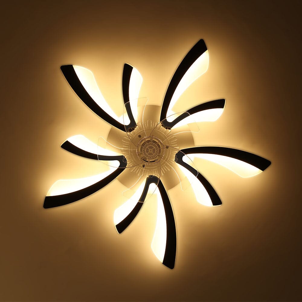 Kreativ 78cm Akryl Takfläkt med Inbyggd LED-Belysning