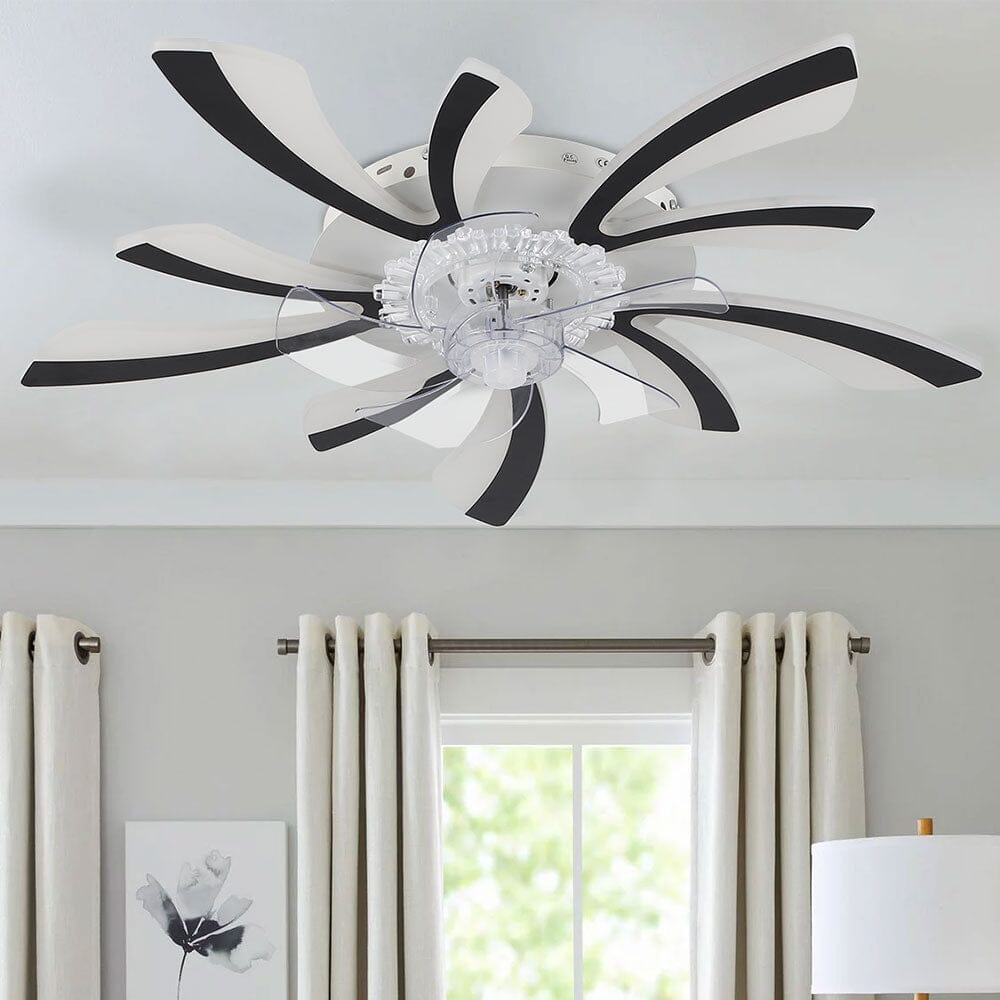Kreativ 78cm Akryl Takfläkt med Inbyggd LED-Belysning
