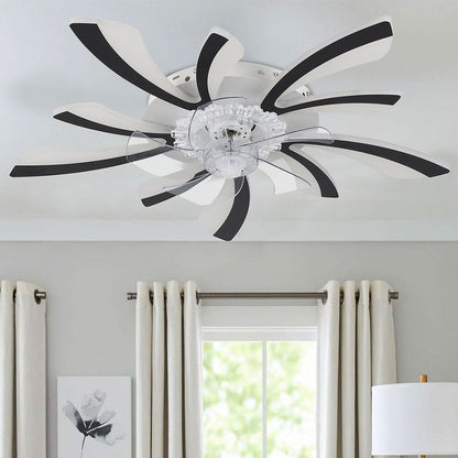 Kreativ 78cm Akryl Takfläkt med Inbyggd LED-Belysning