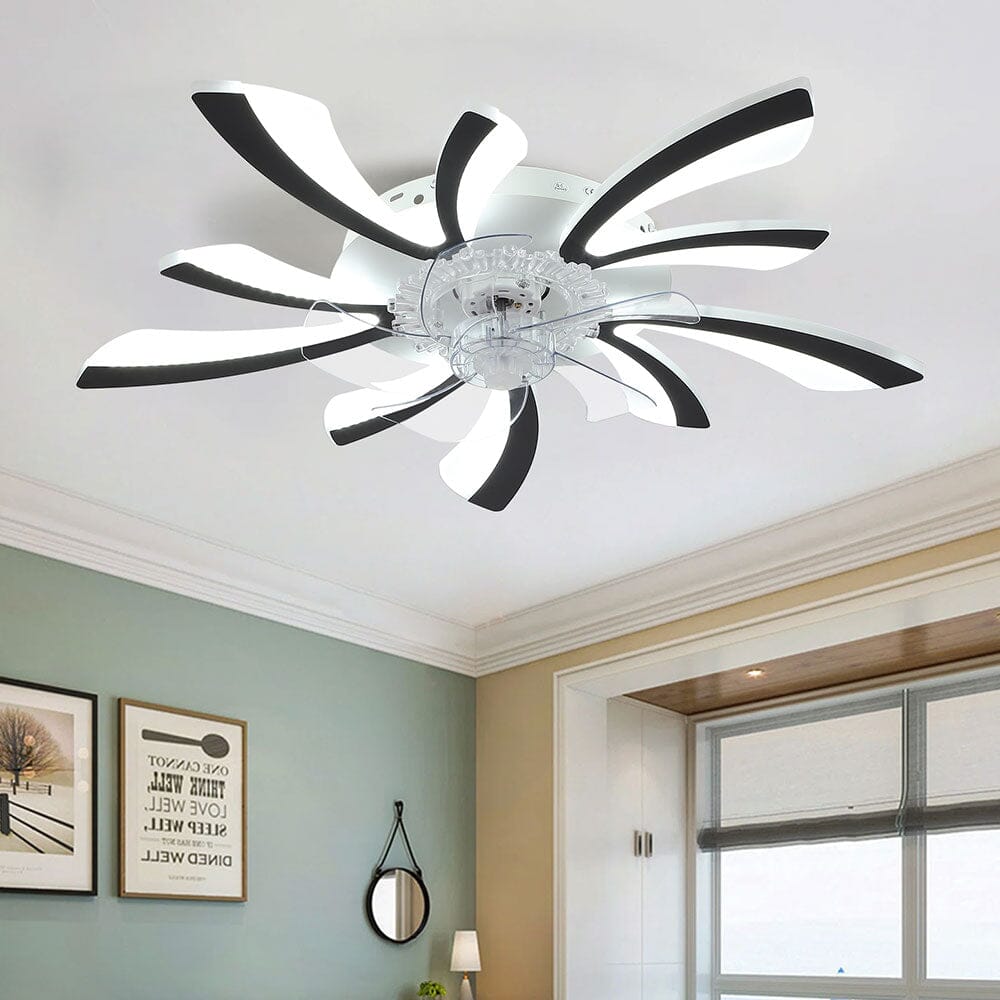 Kreativ 78cm Akryl Takfläkt med Inbyggd LED-Belysning