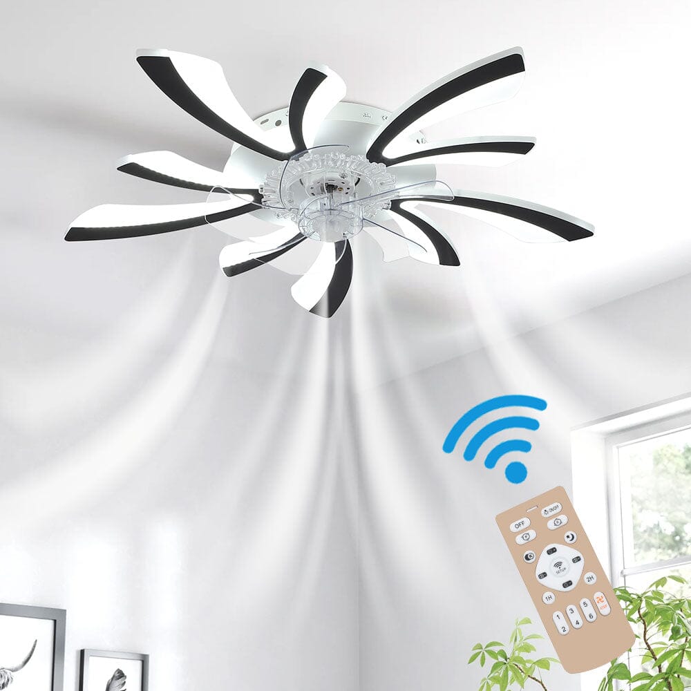 Kreativ 78cm Akryl Takfläkt med Inbyggd LED-Belysning