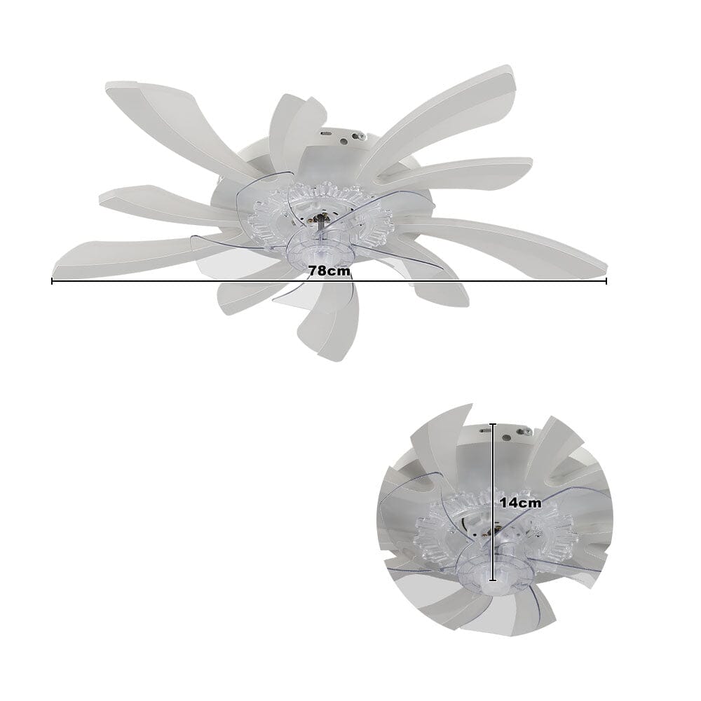 Kreativ 78cm Akryl Takfläkt med Inbyggd LED-Belysning