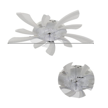 Kreativ 78cm Akryl Takfläkt med Inbyggd LED-Belysning