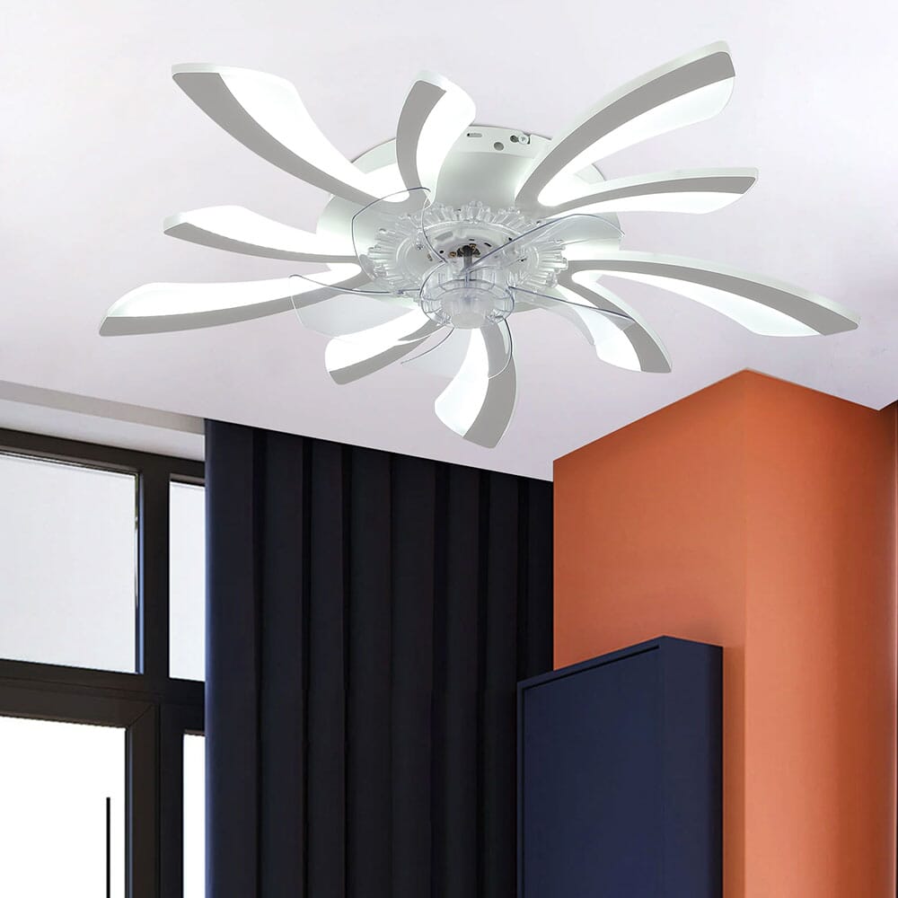 Kreativ 78cm Akryl Takfläkt med Inbyggd LED-Belysning