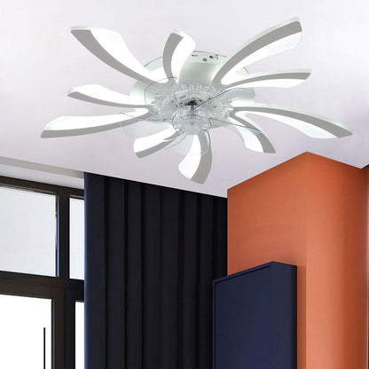 Kreativ 78cm Akryl Takfläkt med Inbyggd LED-Belysning