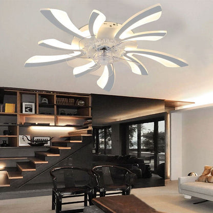 Kreativ 78cm Akryl Takfläkt med Inbyggd LED-Belysning