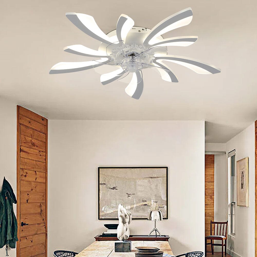 Kreativ 78cm Akryl Takfläkt med Inbyggd LED-Belysning