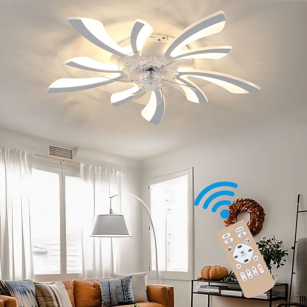 Kreativ 78cm Akryl Takfläkt med Inbyggd LED-Belysning