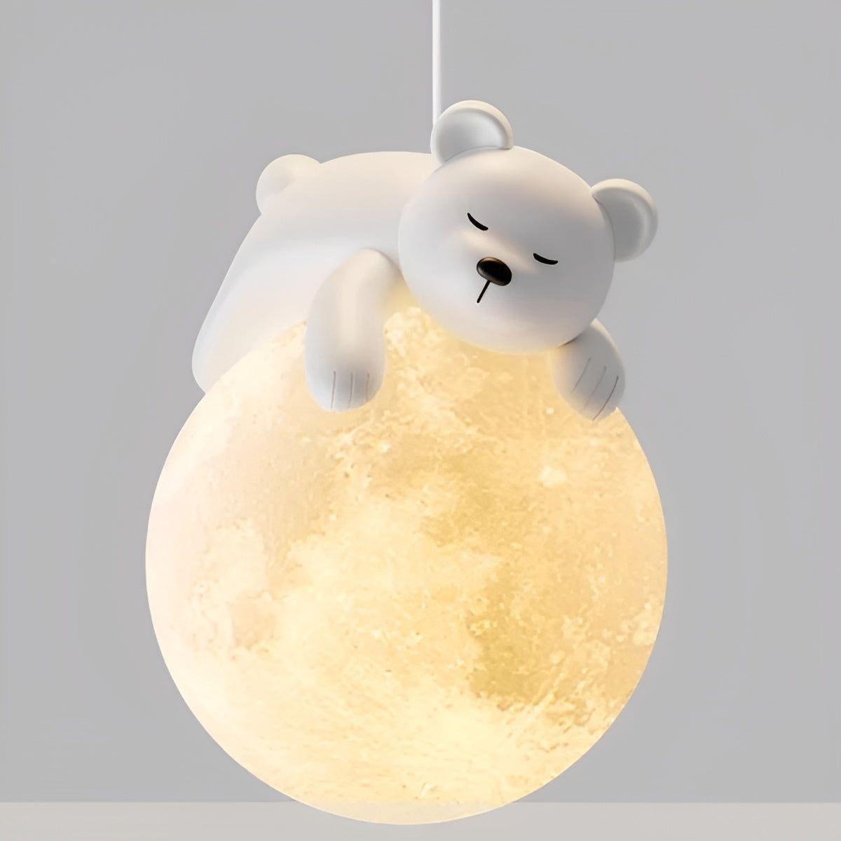 KidBright Light - Kreativ Tecknad Djur Måne Hängande Lampa