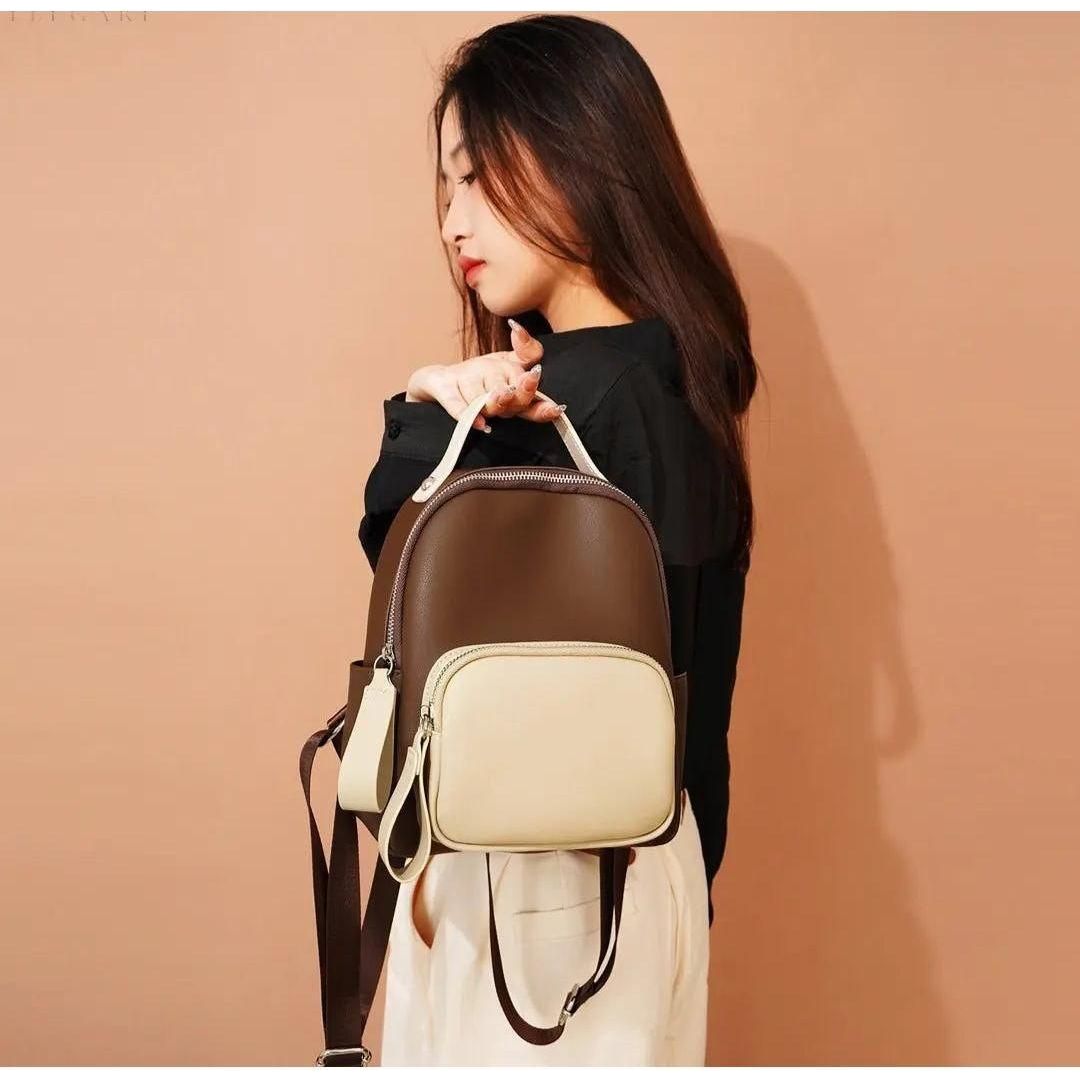 Nuvanié Lyx Dams Rucksack | Handgjord av Veganläder | Mångsidig &amp; Stilren | I 4 Färger