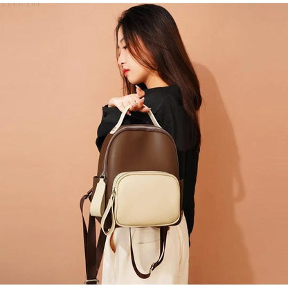 Nuvanié Lyx Dams Rucksack | Handgjord av Veganläder | Mångsidig &amp; Stilren | I 4 Färger