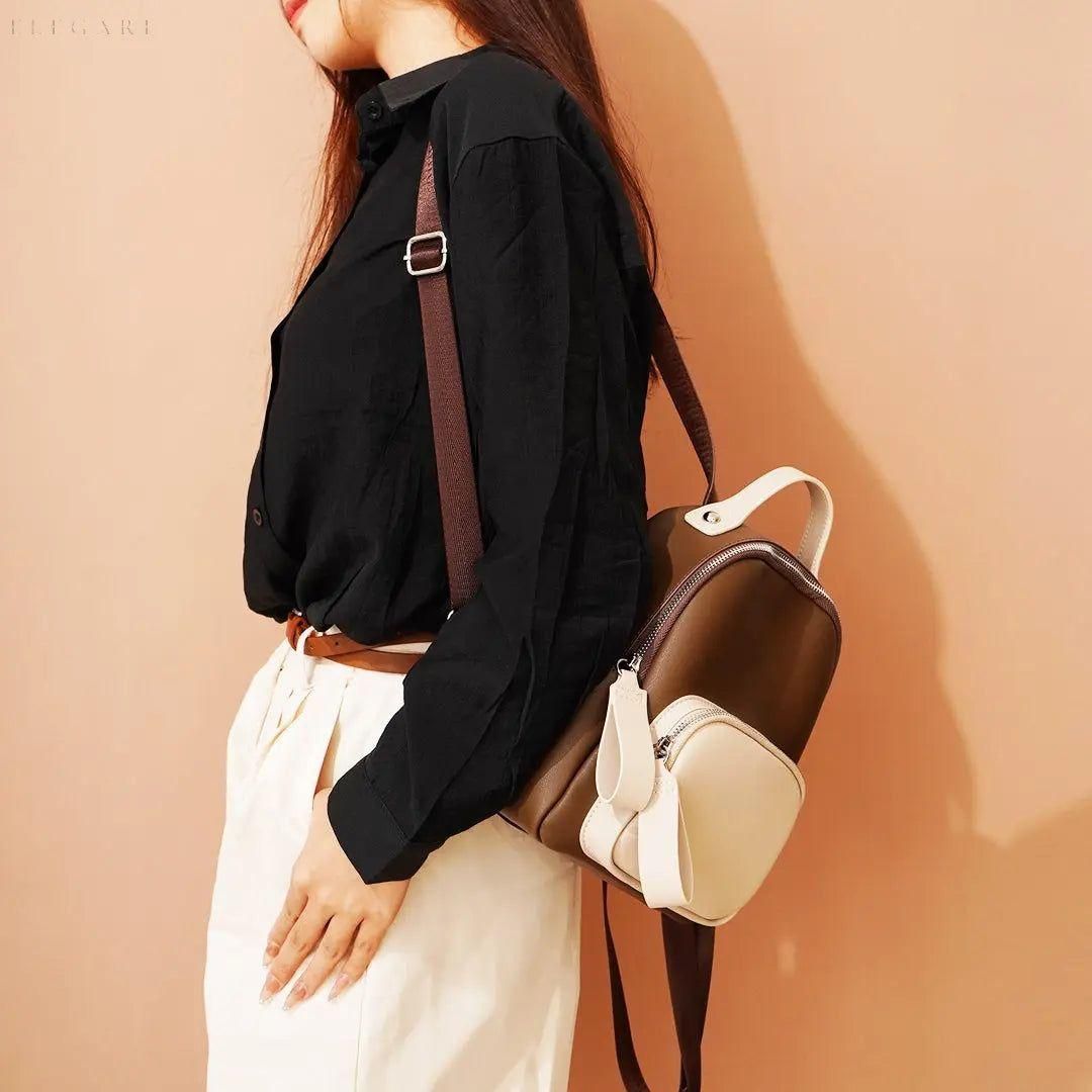 Nuvanié Lyx Dams Rucksack | Handgjord av Veganläder | Mångsidig &amp; Stilren | I 4 Färger